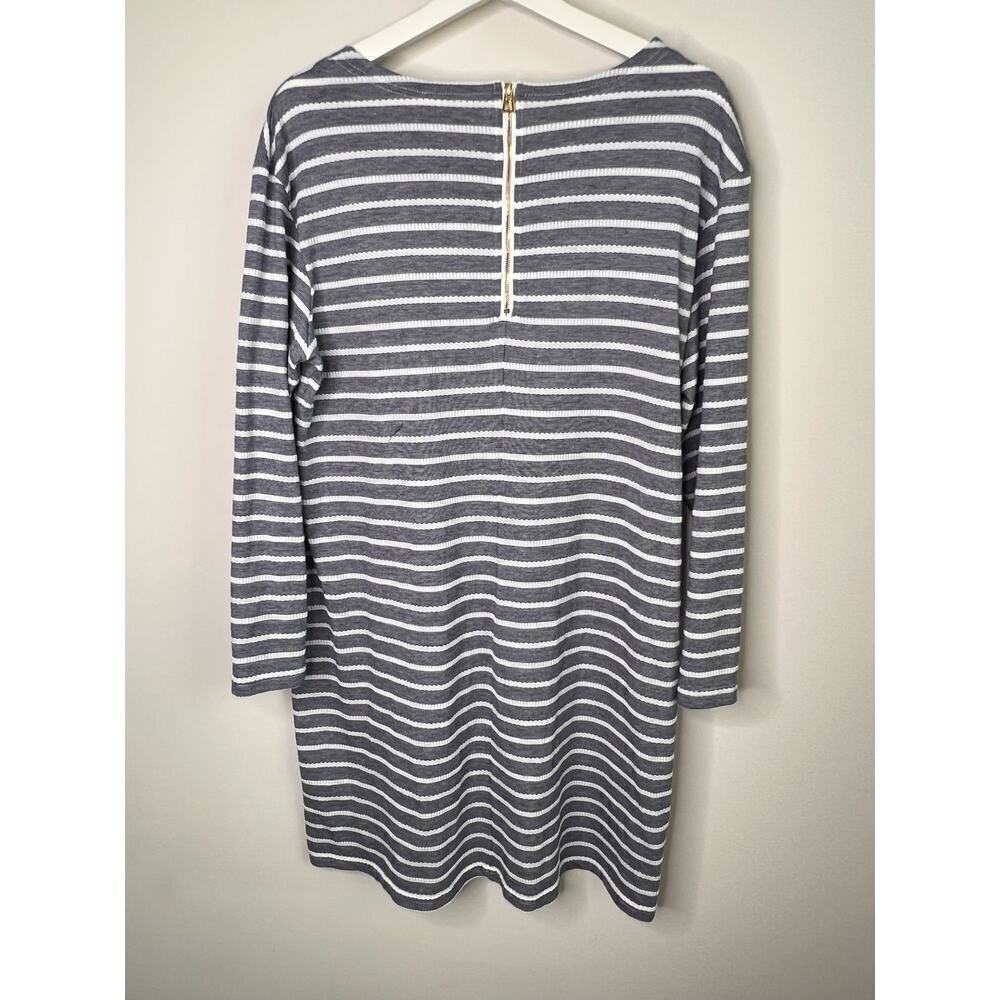 Sail To Sable Roundneck Knee Length Shirt Dress Pullover Striped Navy Women's XL - Picture 3 of 10